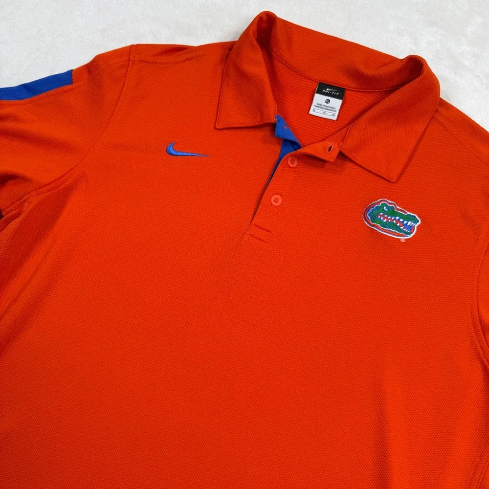Nike Dri-FIT Florida Gators‎ Polo Mens XL Orange Blue NCAA 24814X-FG4 SU11BID